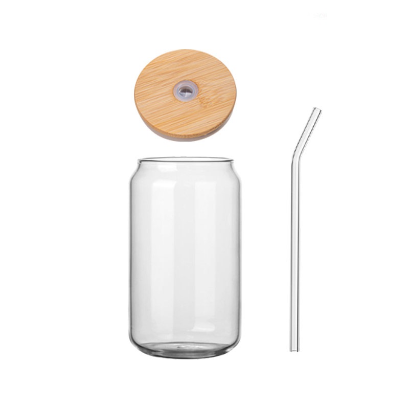1 Cola Glass 540ml Straw With Bamboo Cover