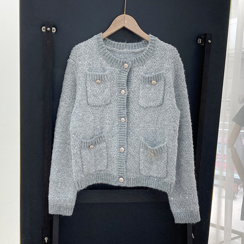 Title 8, Knitted Jacket Women Autumn V-neck Sweater Card...