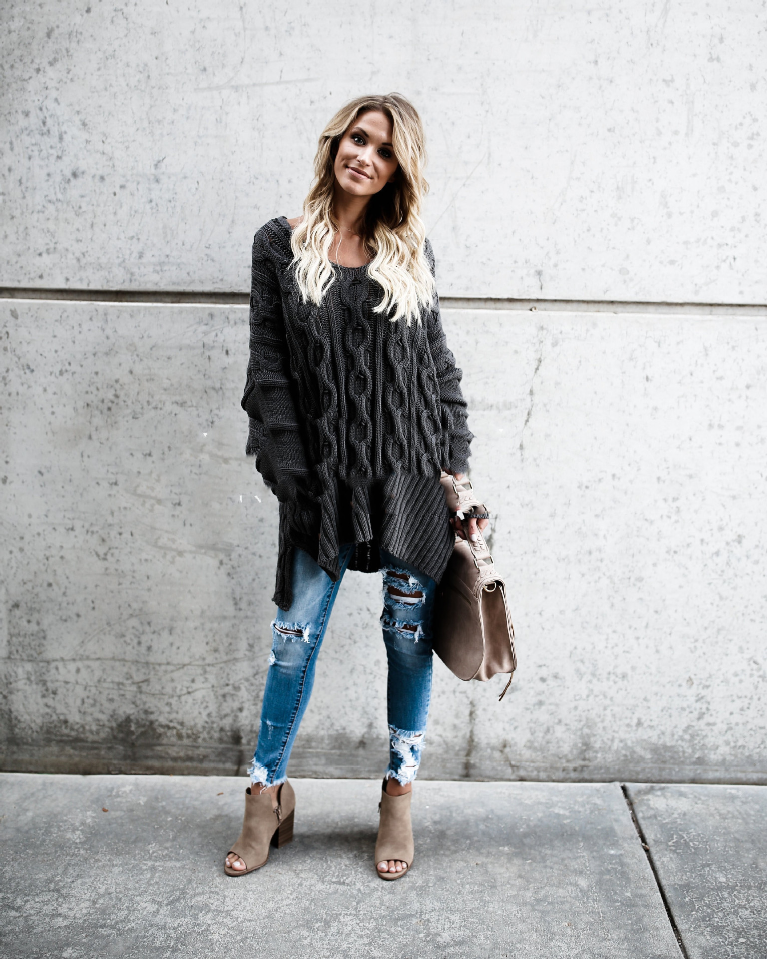  Winter New EBYA Twist Solid Color Explosion Knit Sweater