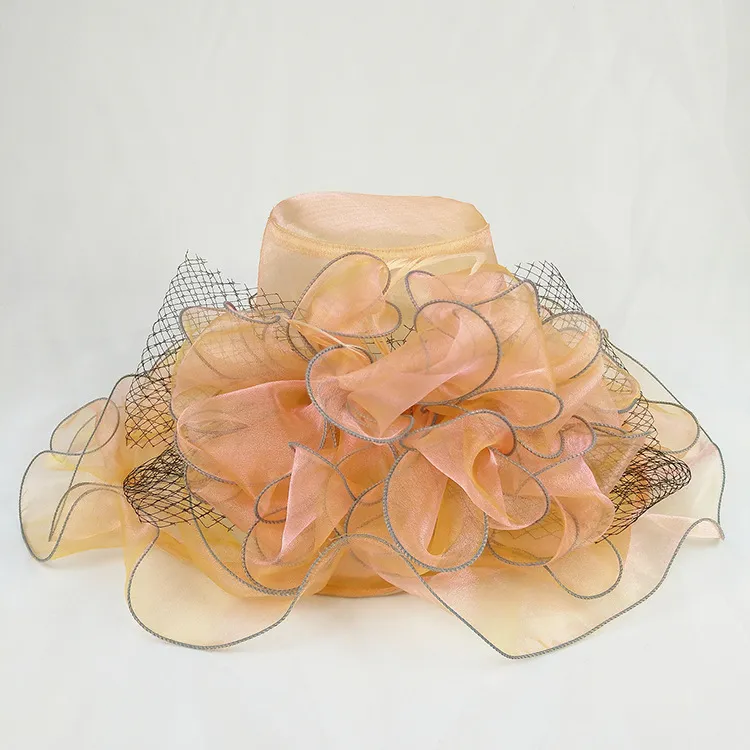 UV Protection European And American Organza Fashion Mesh - Orange Pink