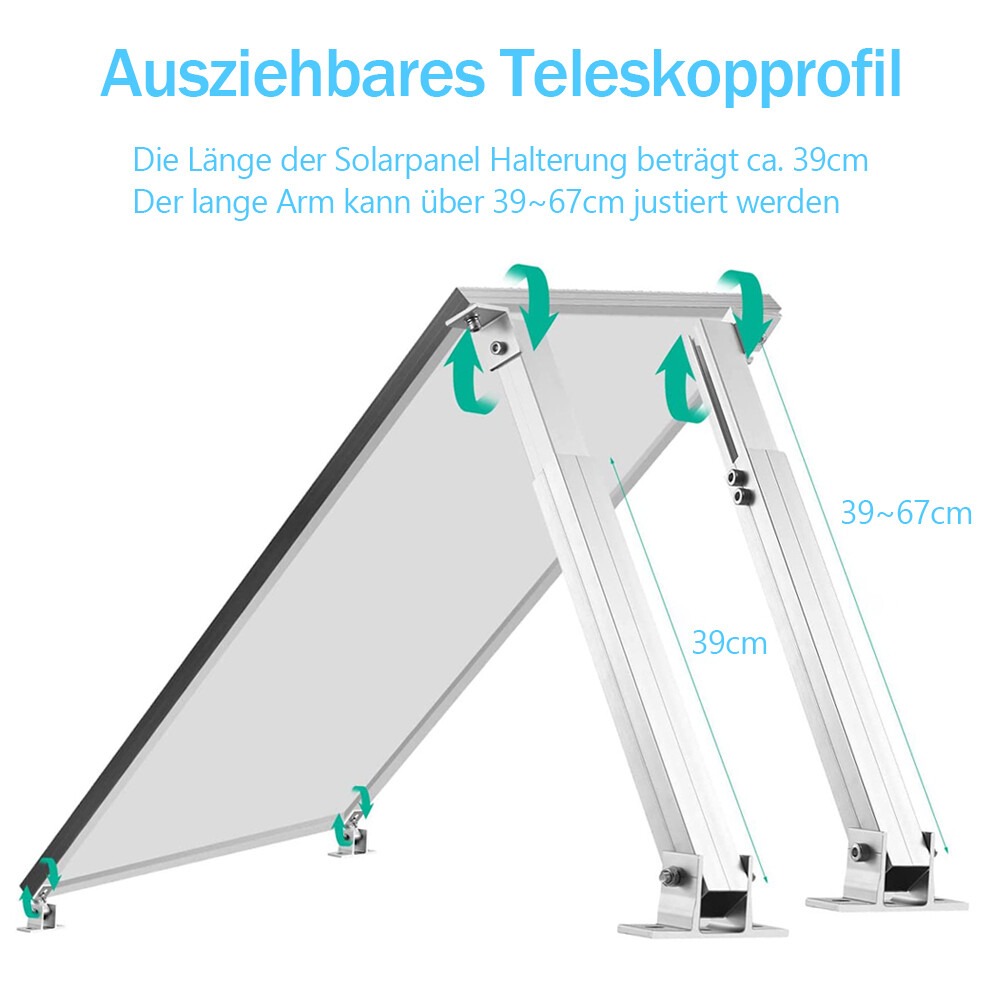 Solar Panel Mounting Brackets Aluminium Adjustable Angle For Wall & Roof — image 4