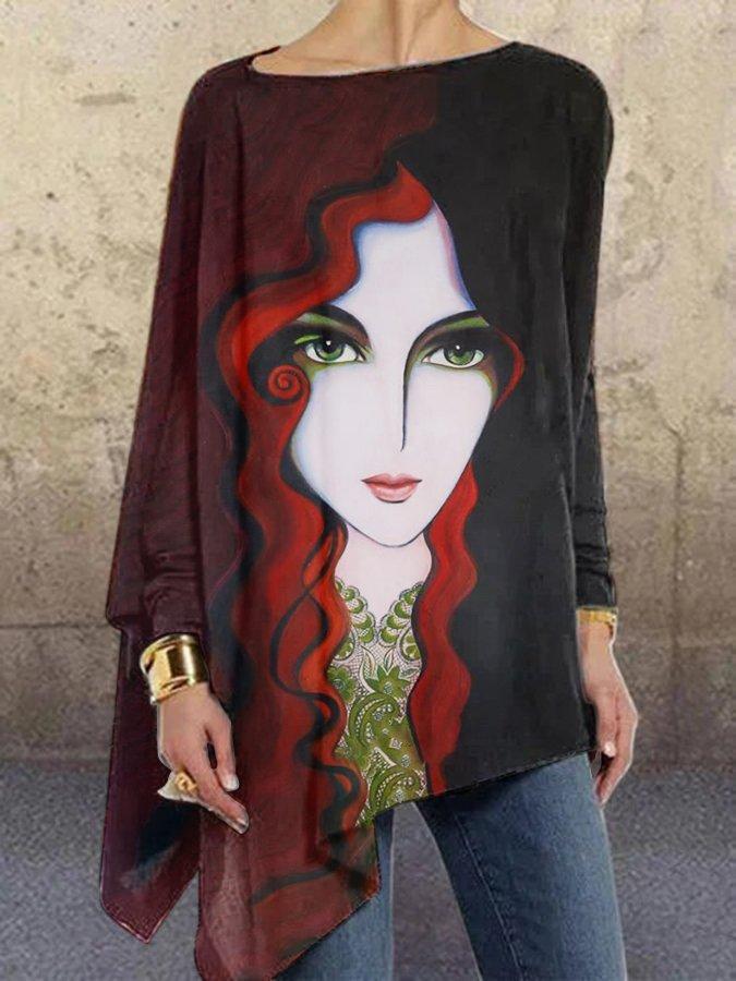 Title 4, Fashion Casual Abstract Print Ladies T Shirt