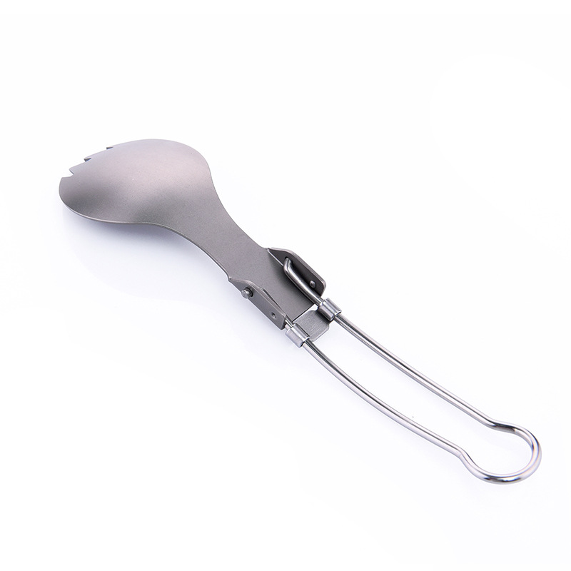 Title 4, Pure Titanium Foldable Fork And Spoon Two In On...