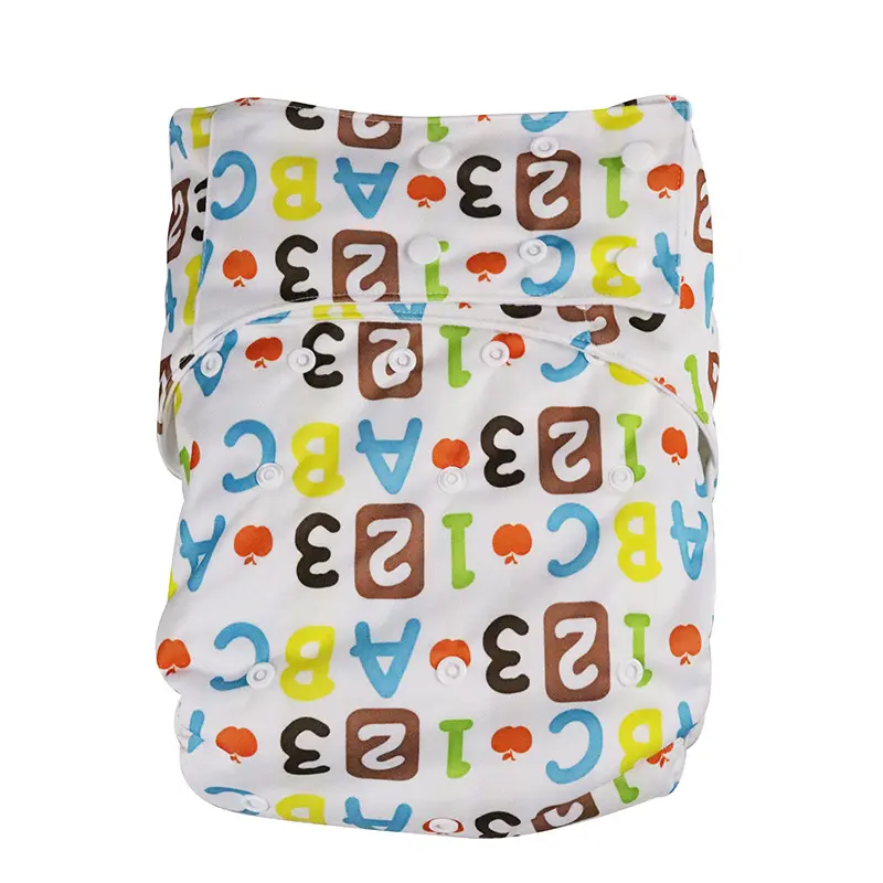 Adult Snap Button Cloth Diapers Printed Washable