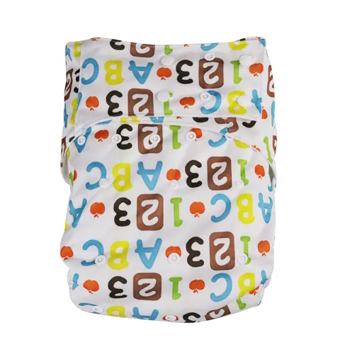 Adult Snap Button Cloth Diapers Printed Washable Breathable Care