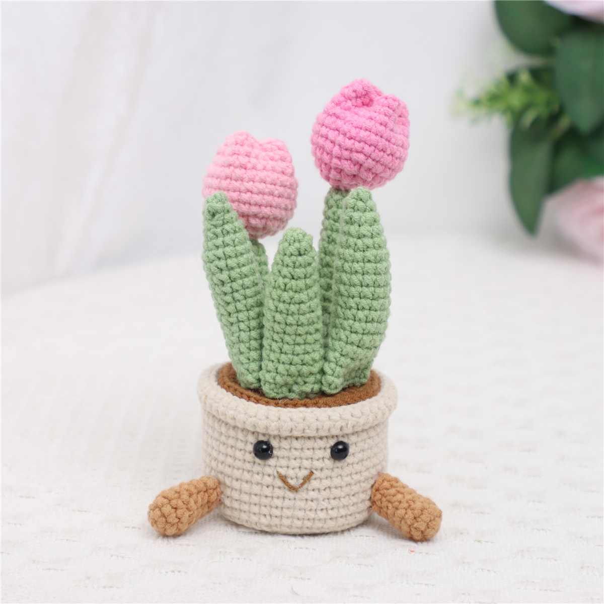 Crochet Tulip Doll Potted Ornament, picture 2 of 4