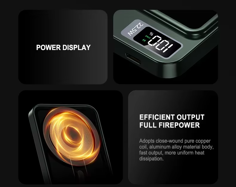 10thousand MAh Magnetische Kabellose Powerbank, Superschnelles Aufladen, Tragbare Externe Akku-Powerbank Fr