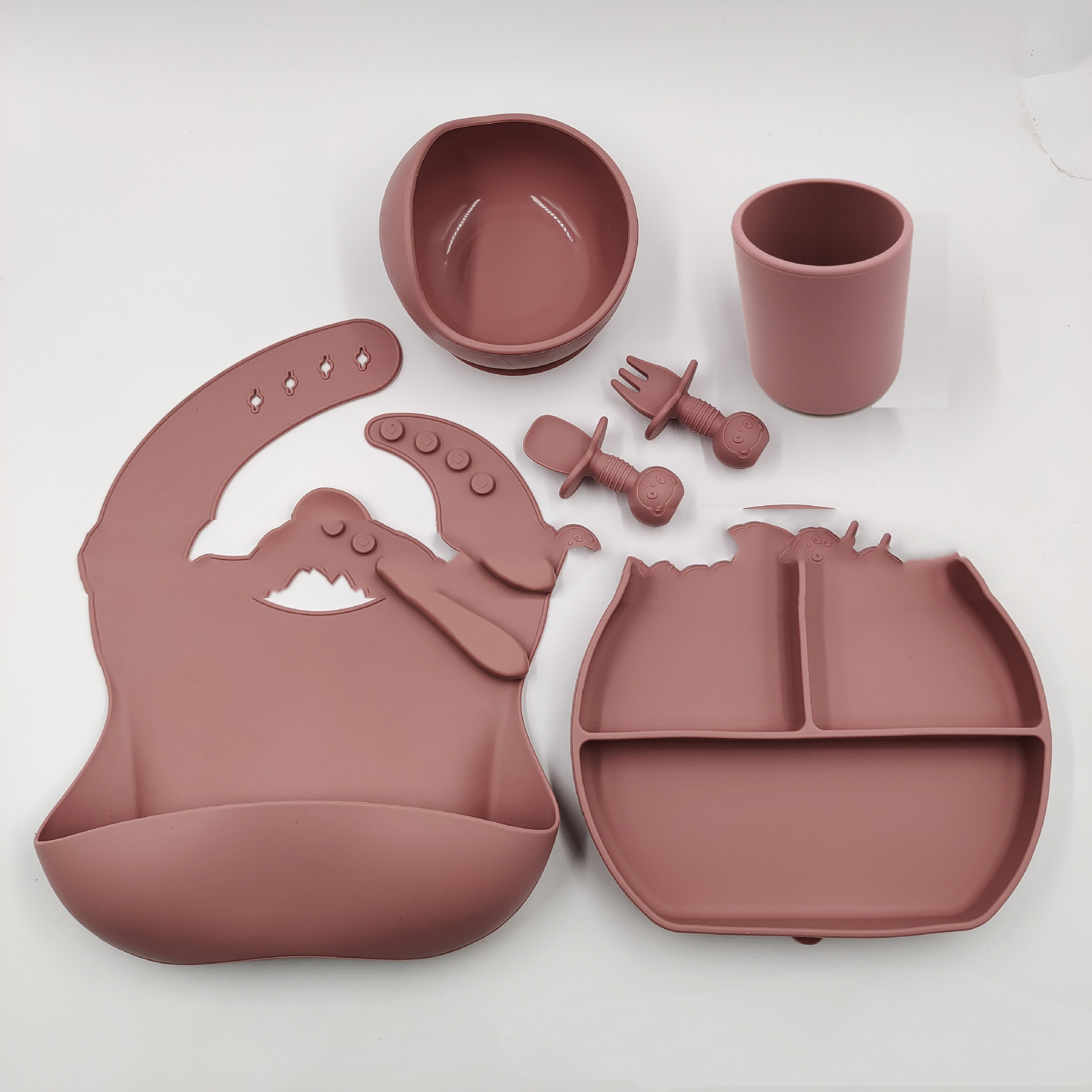579e126d e535 4cb8 becc 962d42b879ed - Silicone Children's Cutlery Set Baby Food Supplement Plate