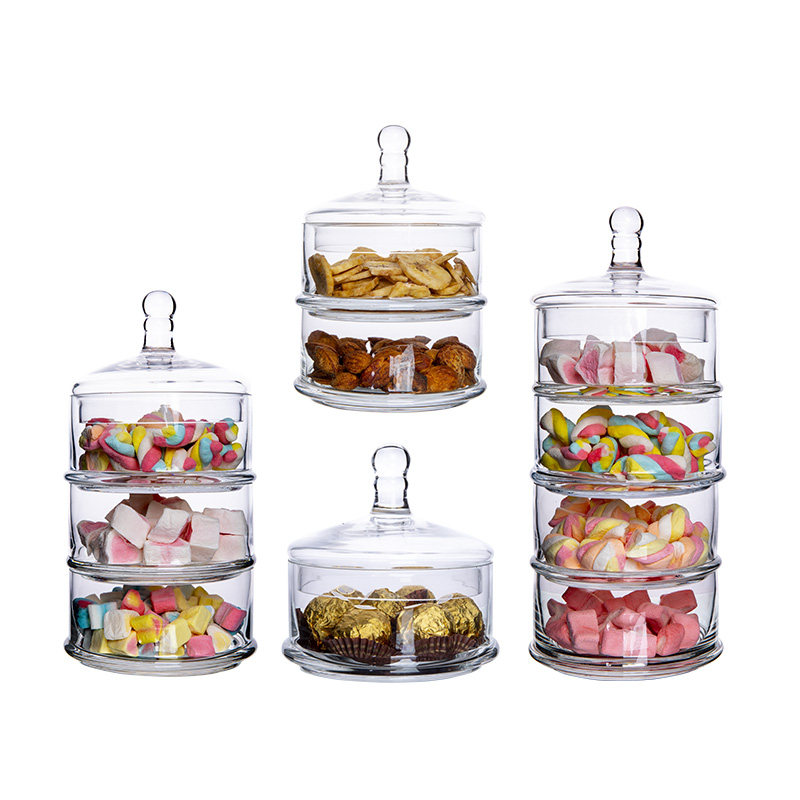 Crystal Candy Jar Glass With Lid Cute Storage Sugar Bowl