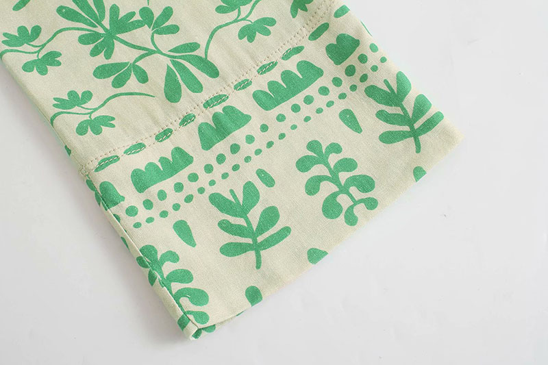 New Women's Retro Fashion Printed High-waisted Slim Trousers