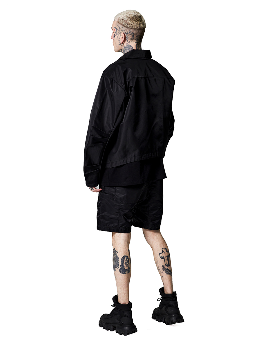 Men's Multi-pocket High Street Fashion Cool Overalls Five-point Pants