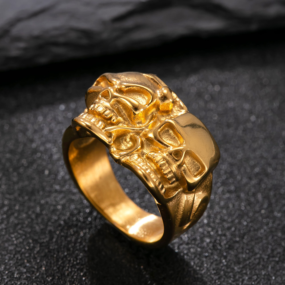 Bague Crâne Or — vue 3