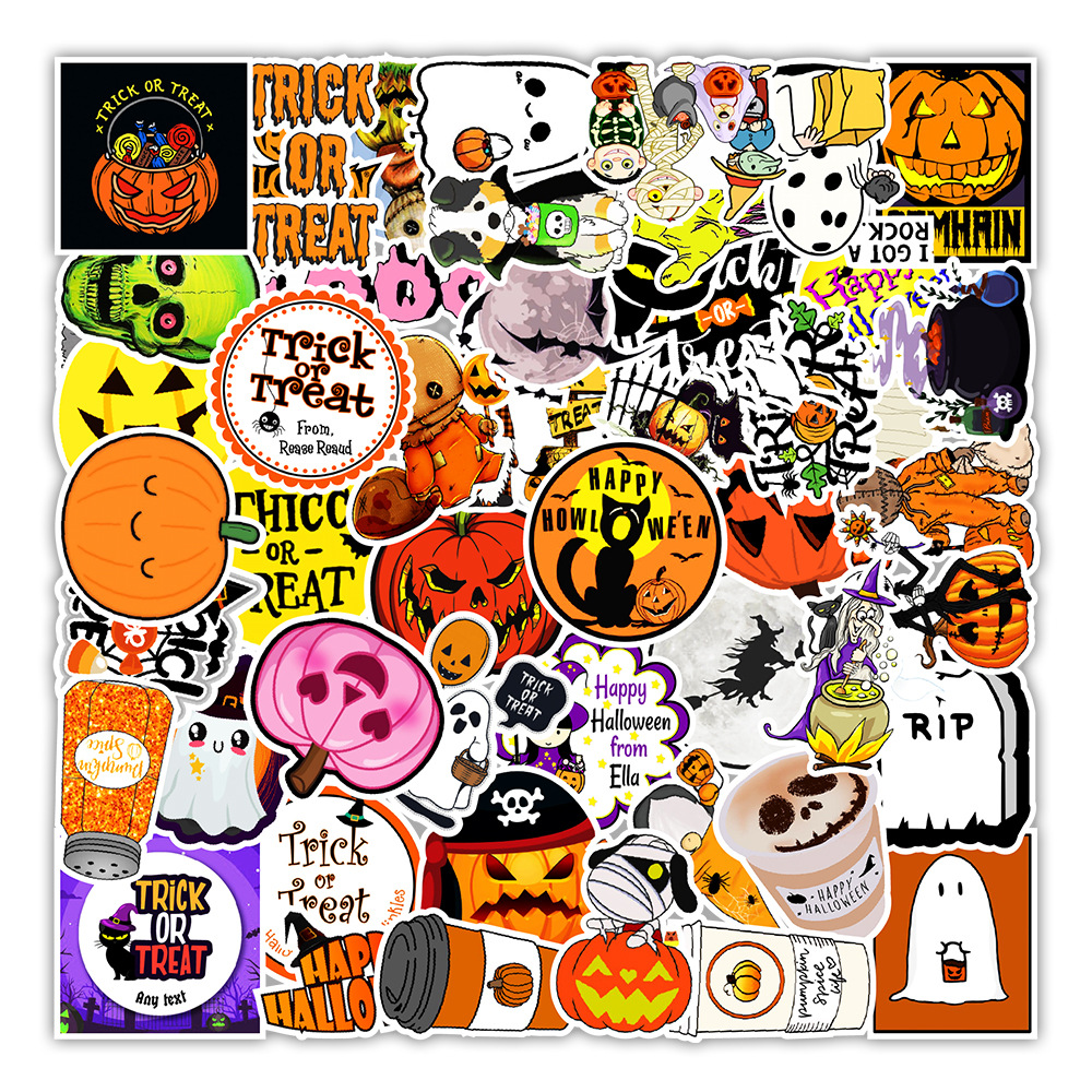 Title 6, 50 Adesivos Doodle de Halloween Impermeáveis pa...