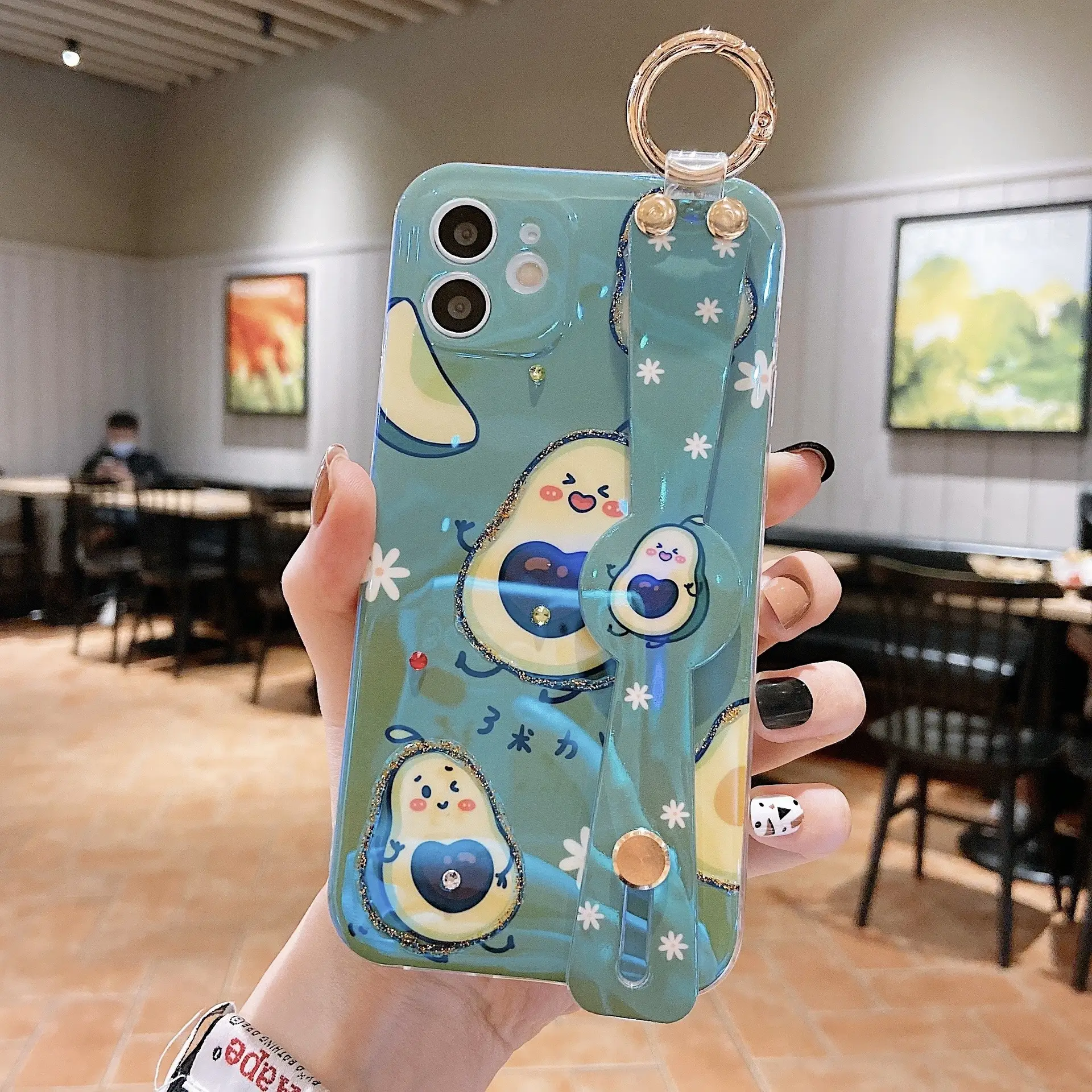 Wristband Phone Case With Avocado Glue Back Cover