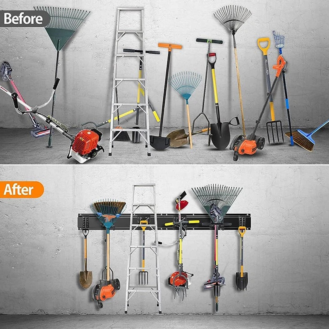 NEW 3x Garage Garden Tool Holder Storage Rack Shed Wall Mounted Organiser Long