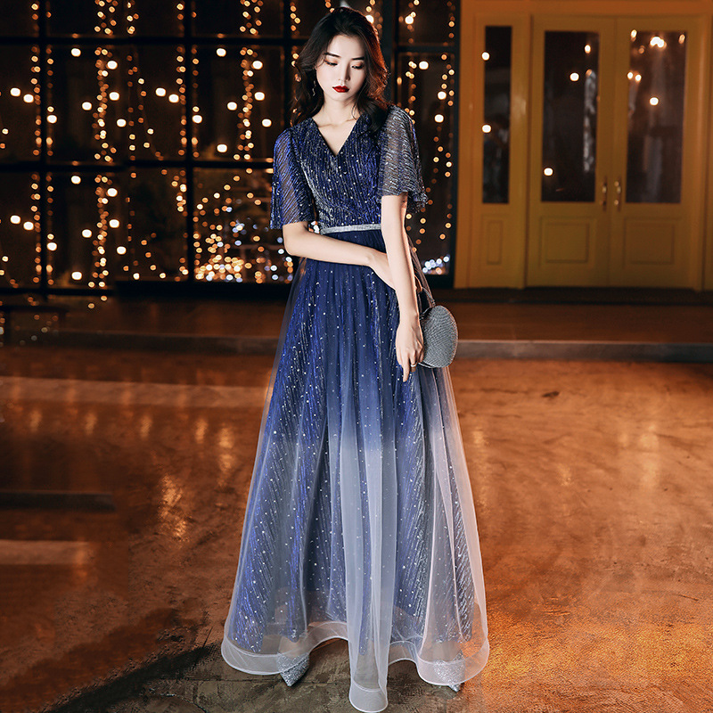 Sequin V-Neck Long Dress, picture 5 of 5