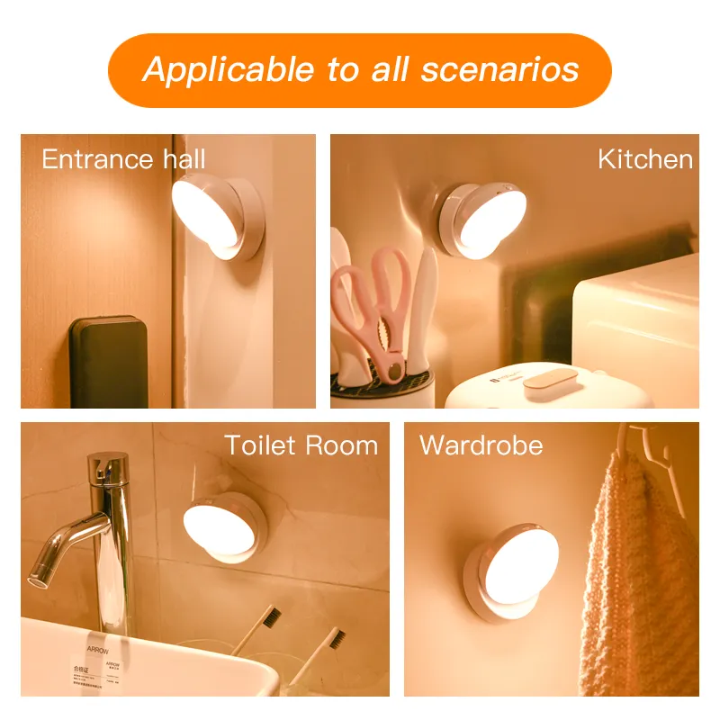 Rotating Human Body Sensor Light Corridor Garage Light Wardrobe Light Motion Sensor Night Light – image 4