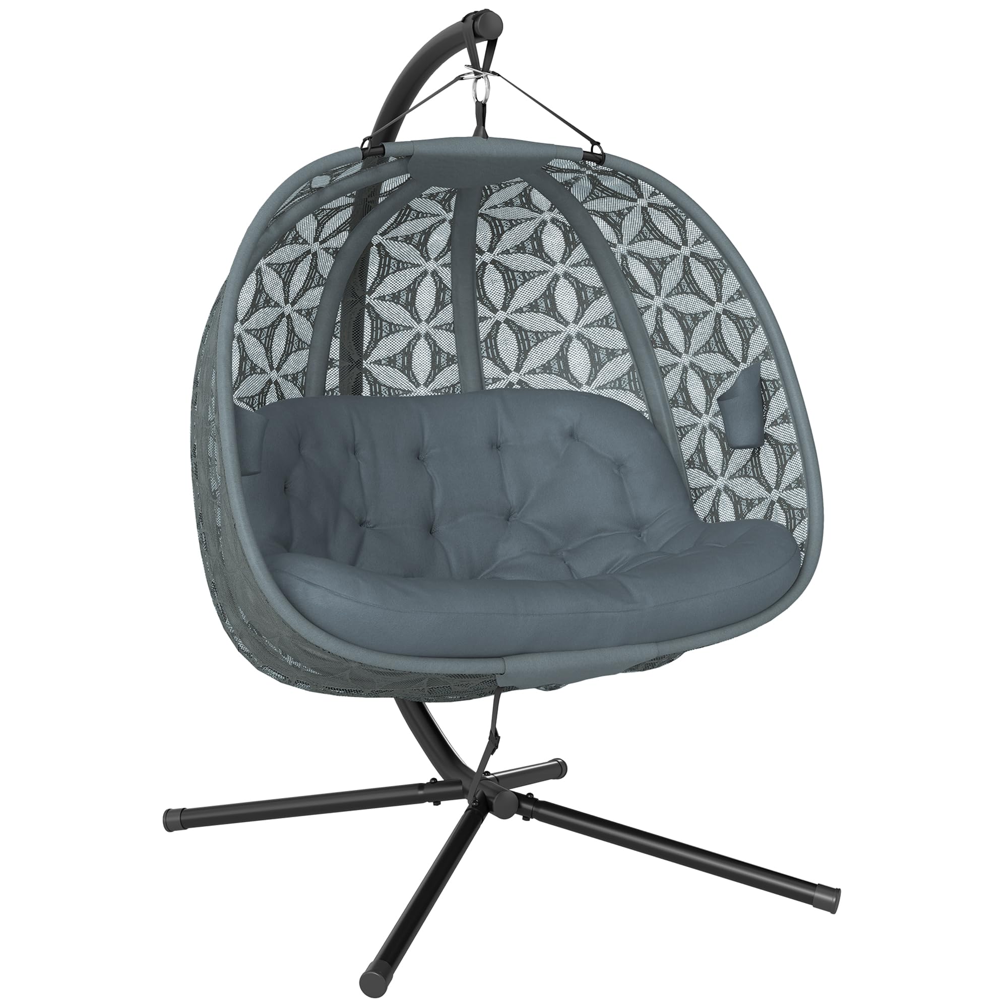 Chaise oeuf suspendue double olofable avec support – Image 5