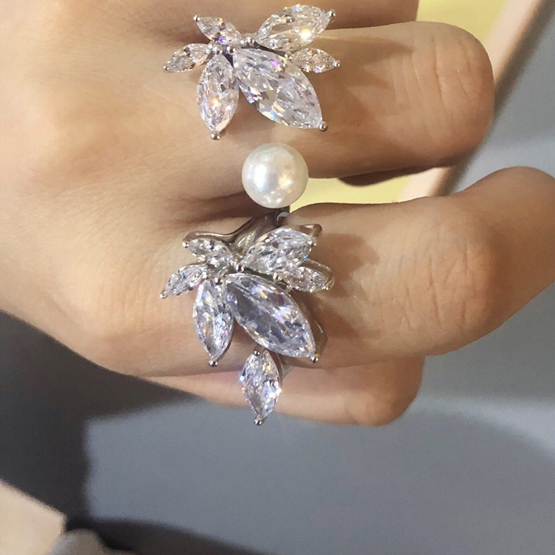 Water Drop Open-end Pearl Ring Female