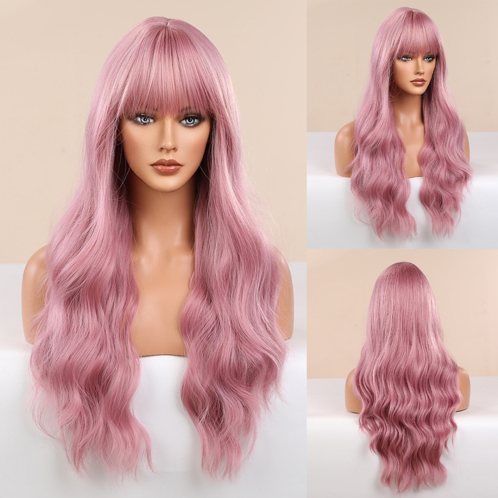 Anime Air Bangs Big Wave Purple Wig Barbie Pink - Shop at LoveMi