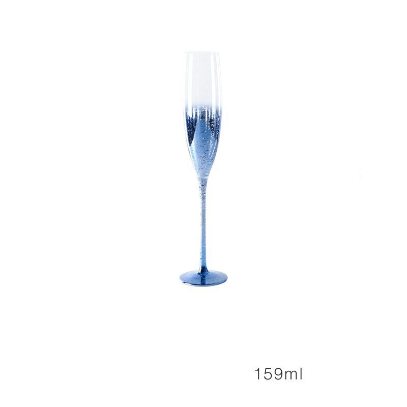 Blue starry champagne glasses