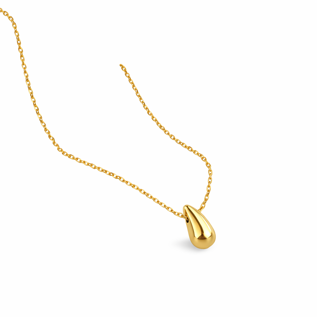 Stainless Steel Gold Teardrop Necklace For Women