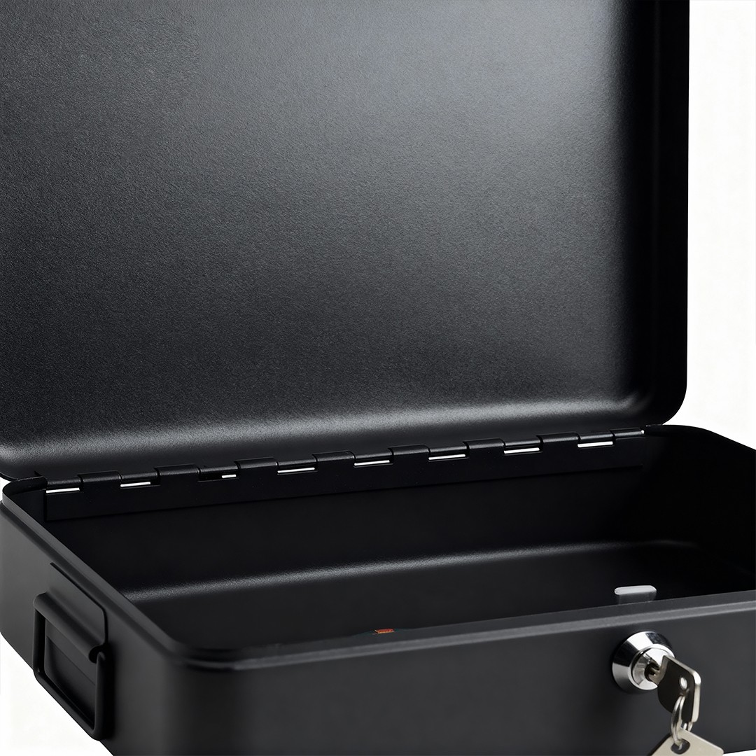 Security Lock Box Large Chest Cash Safe Keys Document Home Office — image 6
