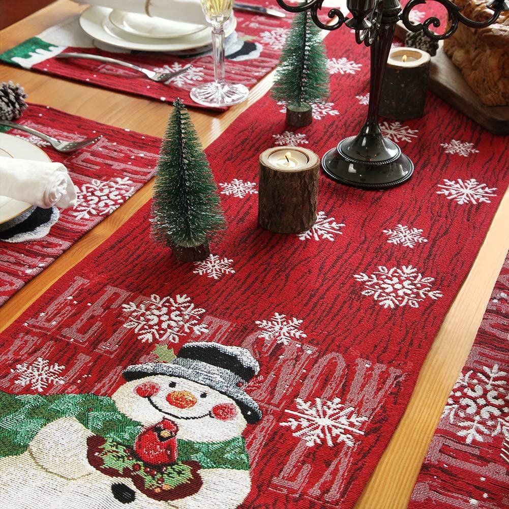 Embroidered Family Snowman Tablecloth