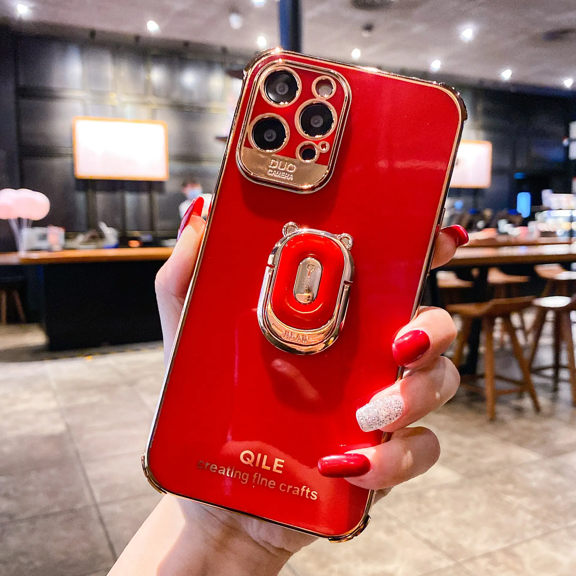 Electroplated Mobile Phone Shell Bear Bracket Fine Hole