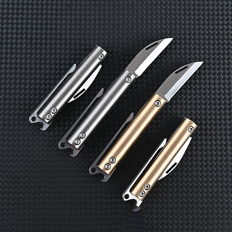 Title 3, Brass Back Splint Bottle Opening Folding Knife ...