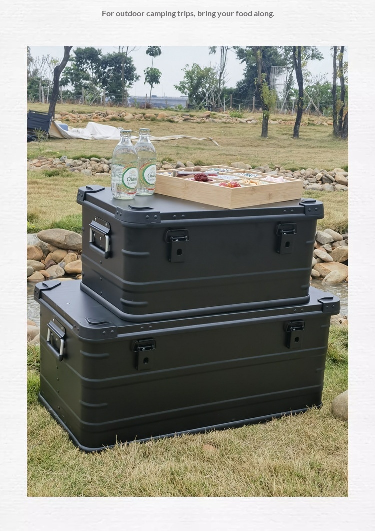 Black Aluminum Alloy Storage Box Camping Outdoor Aluminum