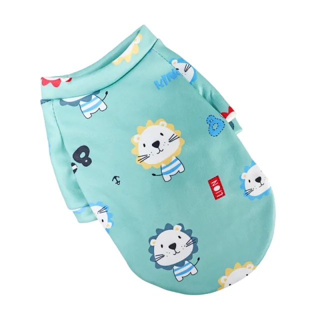 Pet Supplies Dog Fashion Thin Fleece Floral Sweater Green Lion - Shop at LoveMi