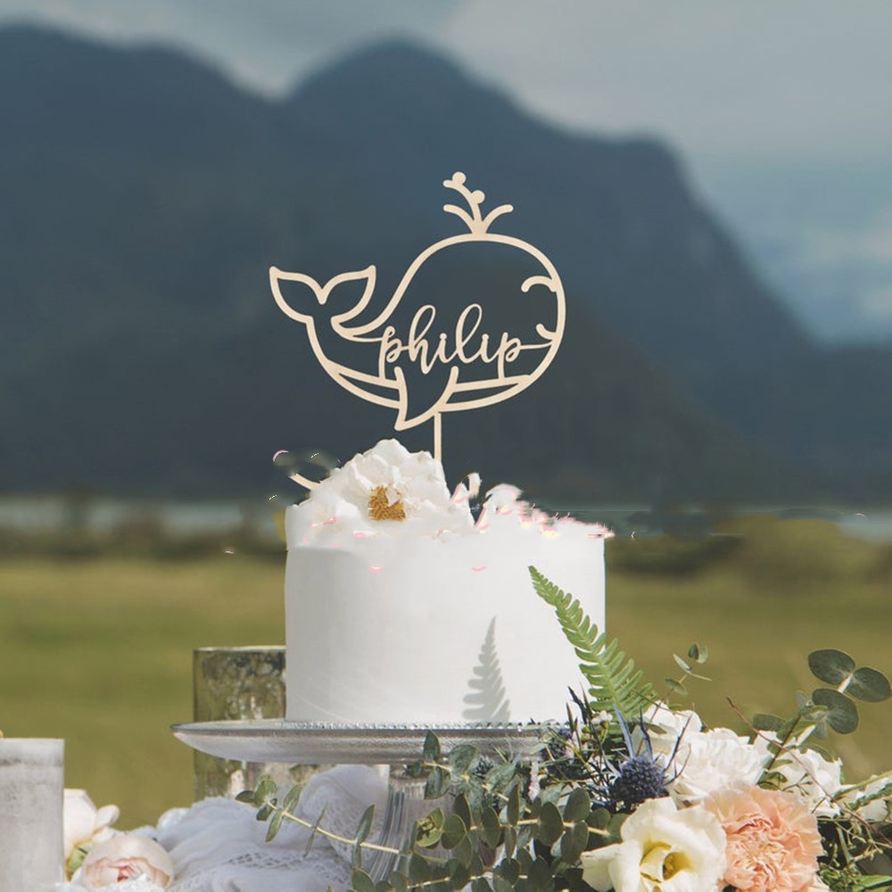 Modern Wedding Cake Topper Personalized with Names