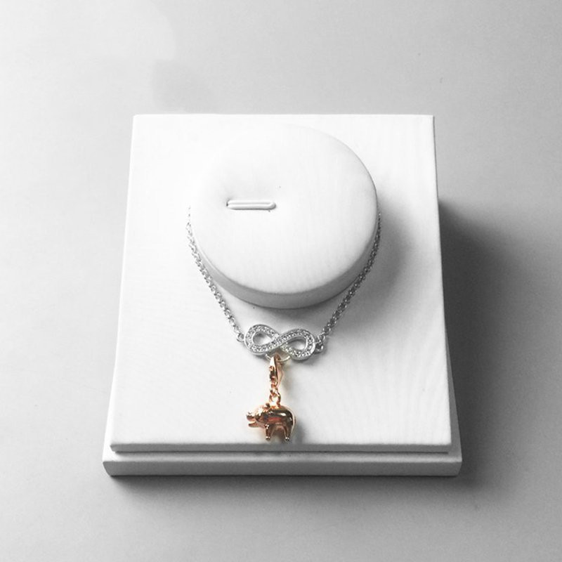 Title 3, Rose Gold Piggy Pendant With 925 Sterling Silve...