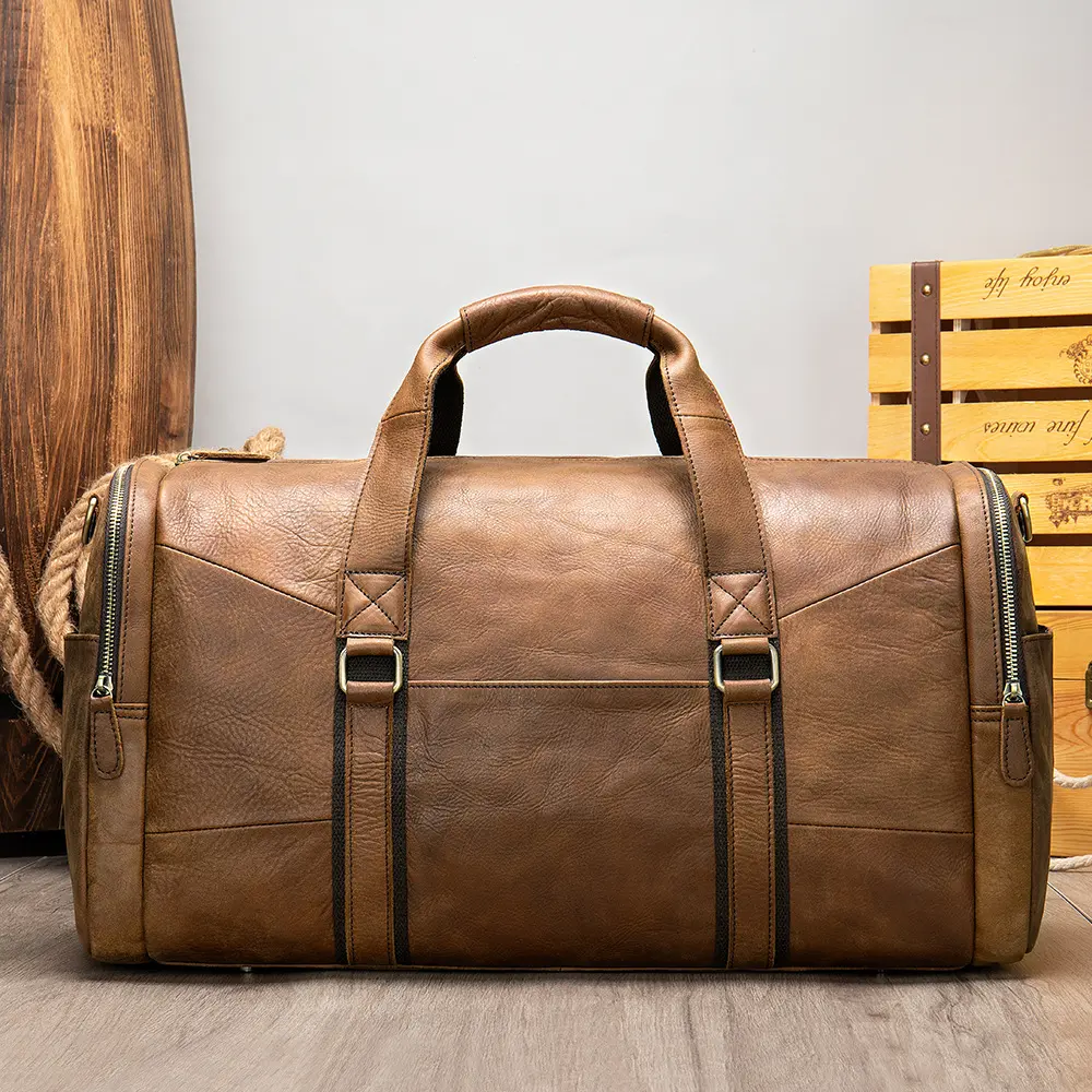 Genuine Leather Men's Business Travel Handbag Top