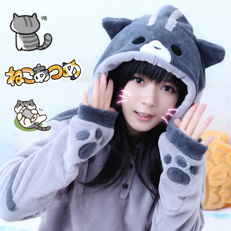 Title 2, Japanese Cute Cat Backyard Sweater And Hoodie