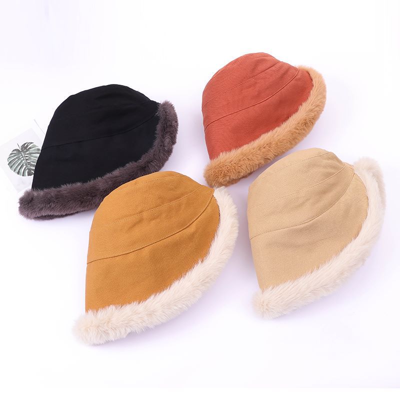 Winter Plush And Thick Plush Appearance Small Face Cold Protection Ear Protection And Warm Basin Cap