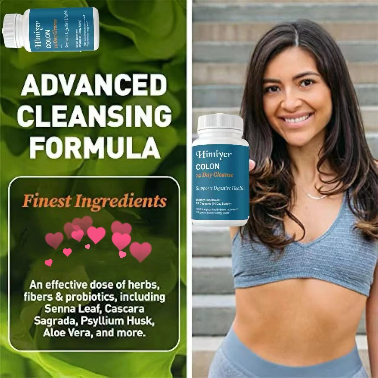 14 Day Colon Cleanse Detox Capsules. Supports Digestive Health: Colon Cleanse supports healthy and regular bowel movement and elimination to remove build-up in the gut and cleanse toxins and waste from your body. Advanced Cleansing Formula: Made with the 