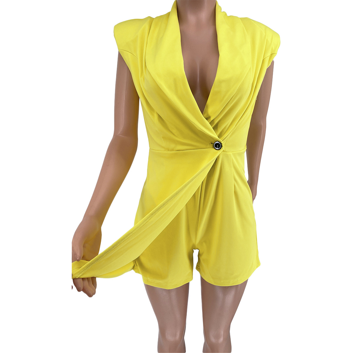 Casual Women's Solid Color Invisible Zipper Small Suit Jumpsuit