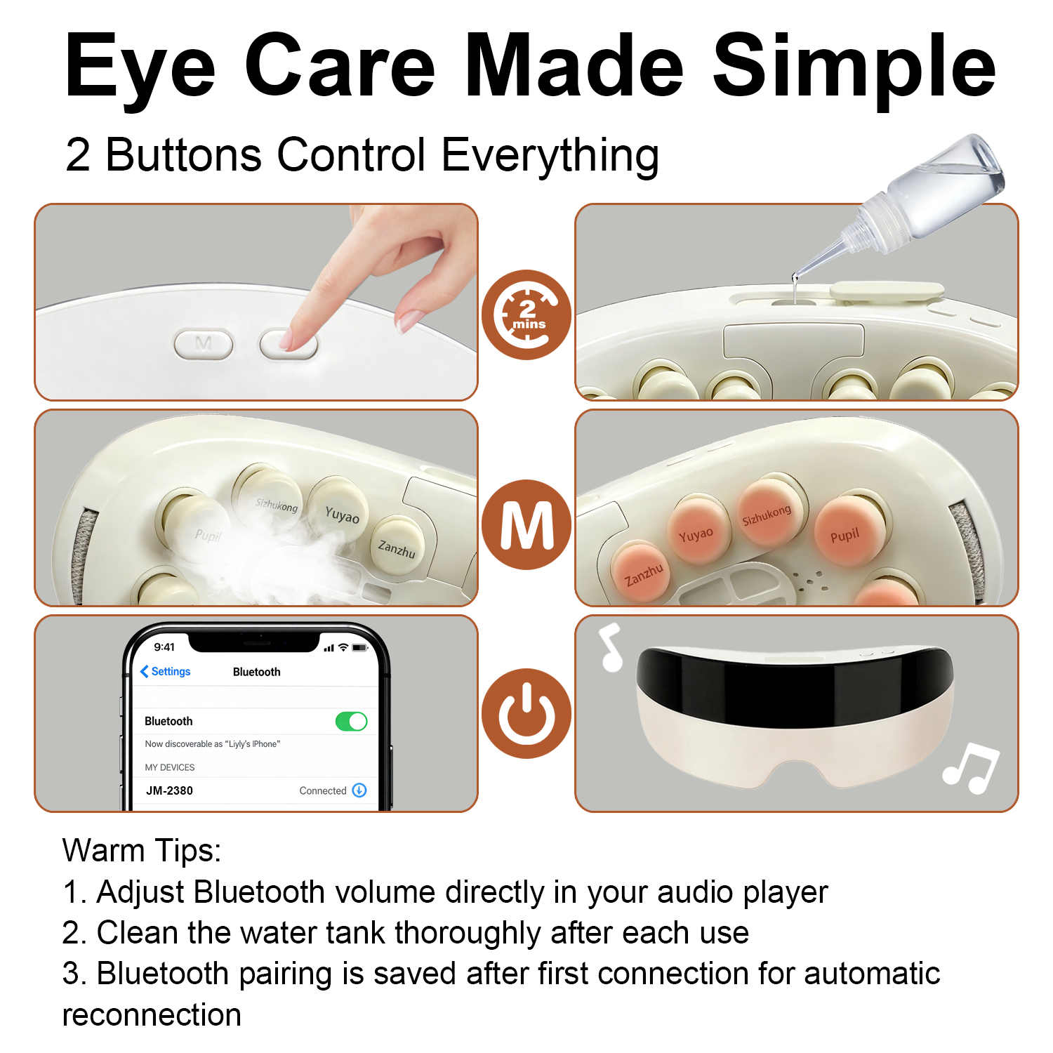 Eye Massager With Heat-Bluetooth Music Smart Eye Mask For Relax Eye Reduce Eye Strain Wedding-Birthday Gifts For Women&Men