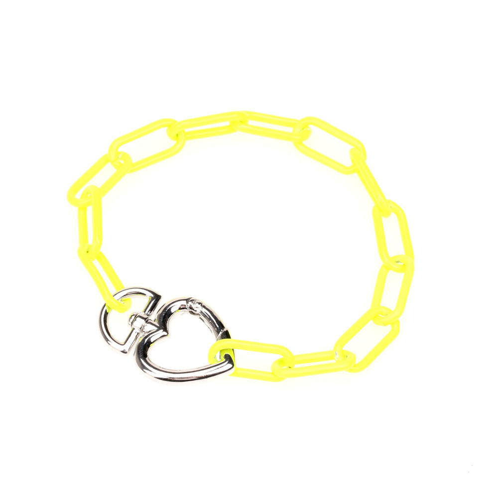 Fashion Candy Color Copper Spray Paint Cable Chain Bracelet Women