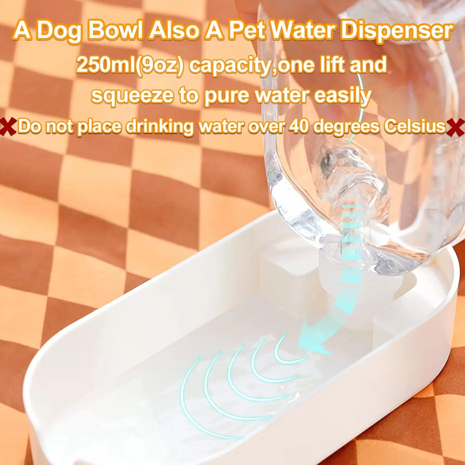 Dog Water Bottle Bowl 2-in-1 Food Container