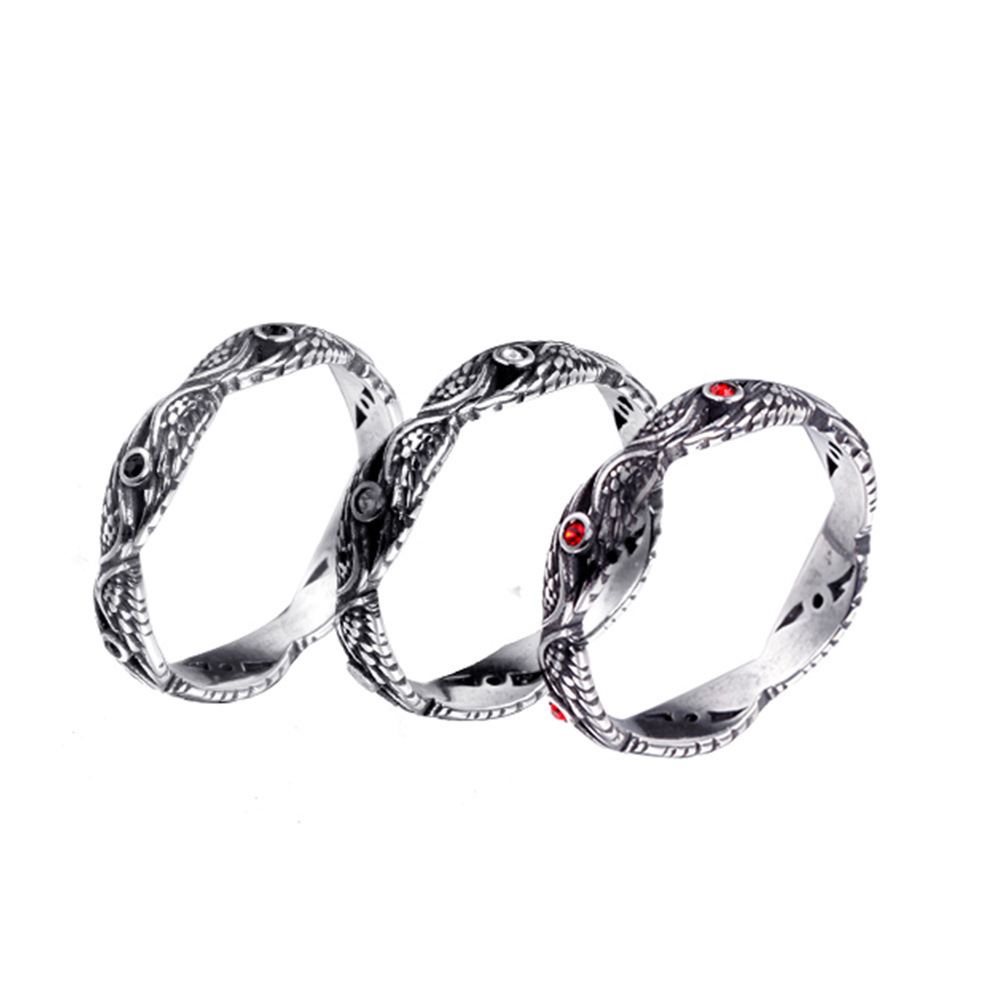 European And American Style Feather Diamond Men's And Women's Titanium Steel Ring