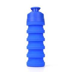 Mountaineering Outdoor Collapsible Water Bottle Water Cup - Blue - View 1
