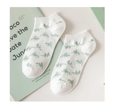 Summer Thin Breathable Women's Short Cotton Socks Green - Shop at LoveMi