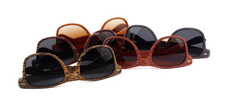 Title 5, Fashion Wood Grain Rice Nail Sunglasses Vintage