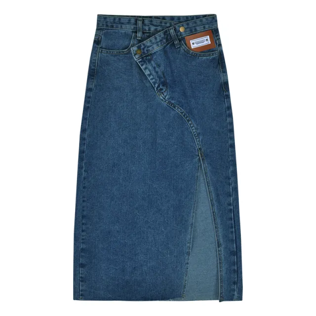 Irregular Slit Denim Skirt Women's Summer Blue - Shop at LoveMi