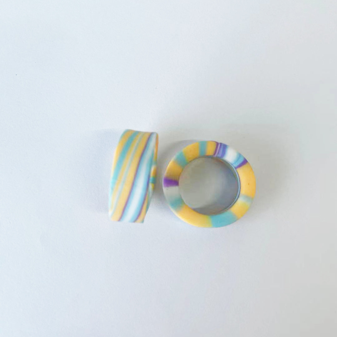 Soft Pottery Ring Candy Color Fashion Marshmallow Hand Jewelry