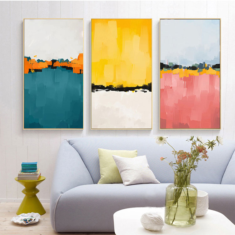 Colorblock Modern Minimalistic Abstraction Entrance Painting Vertical Version