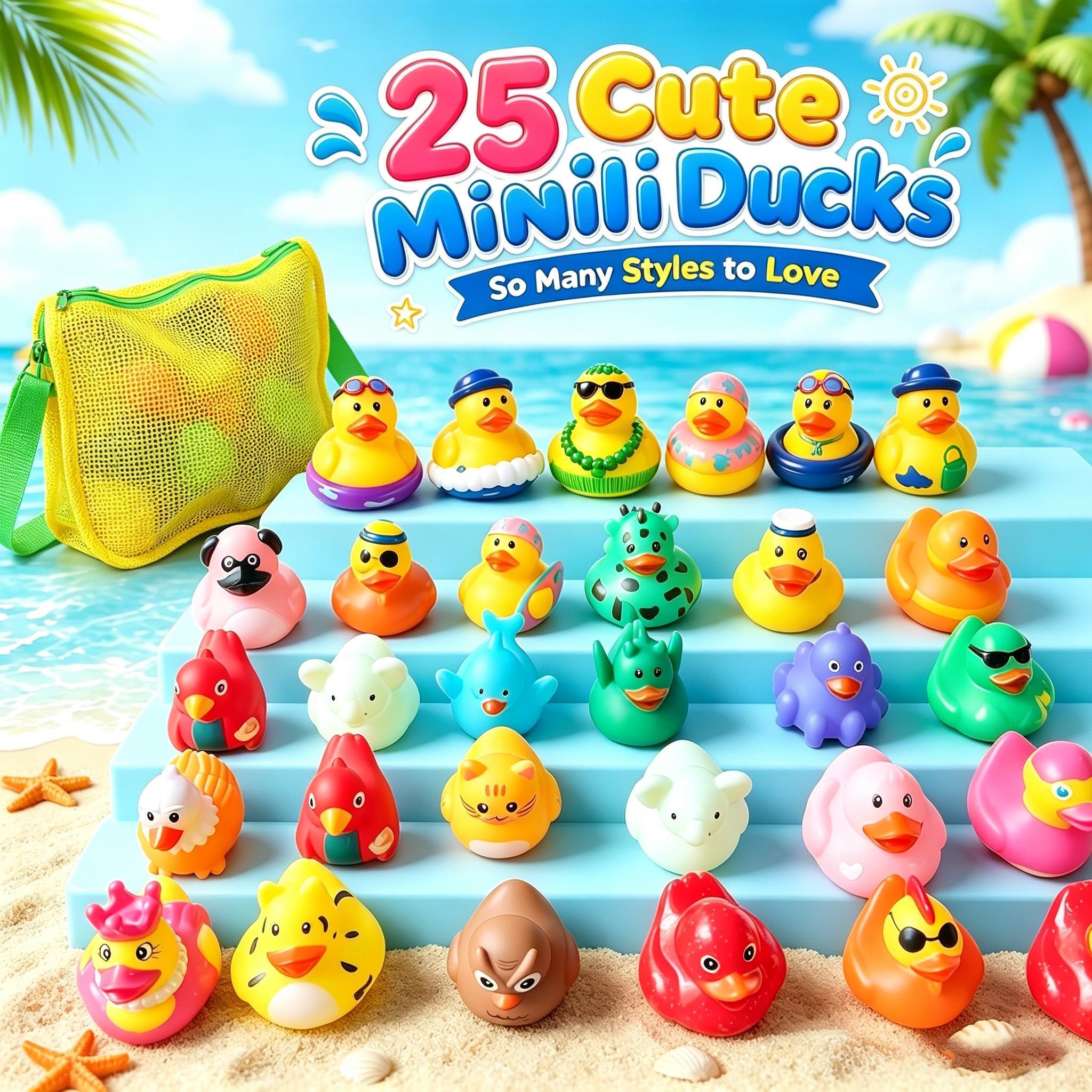 Assorted Cute Mini Rubber Ducks  Squeaky Bath Toys For Kids  Small Gifts For Pool, Beach, And Parties,Self-pickup Only.